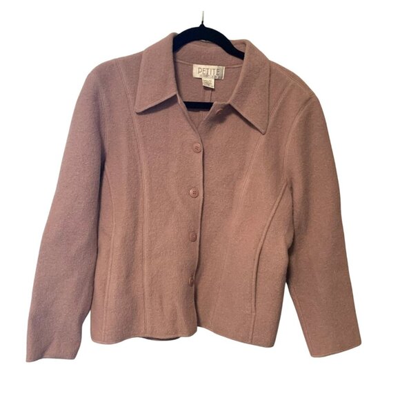 Petite Sophisticate Womens Size Medium Long Sleeve Button Up Wool Jacket Blazer - Picture 1 of 3